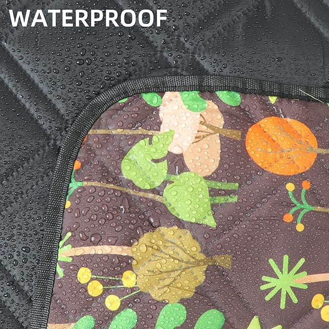 Outdoor Picnic Blanket Brown Tree 60x80 Sandproof Beach Blanket Waterproof Picnic Blankets Foldable for Caming Beach Outdoor Activities.