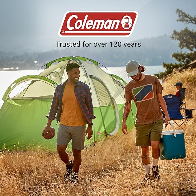Coleman Montana 8-Person Camping Tent with Rainfly Weatherproof Family Tent Sets Up in 15 Mins Fits Multiple Airbeds