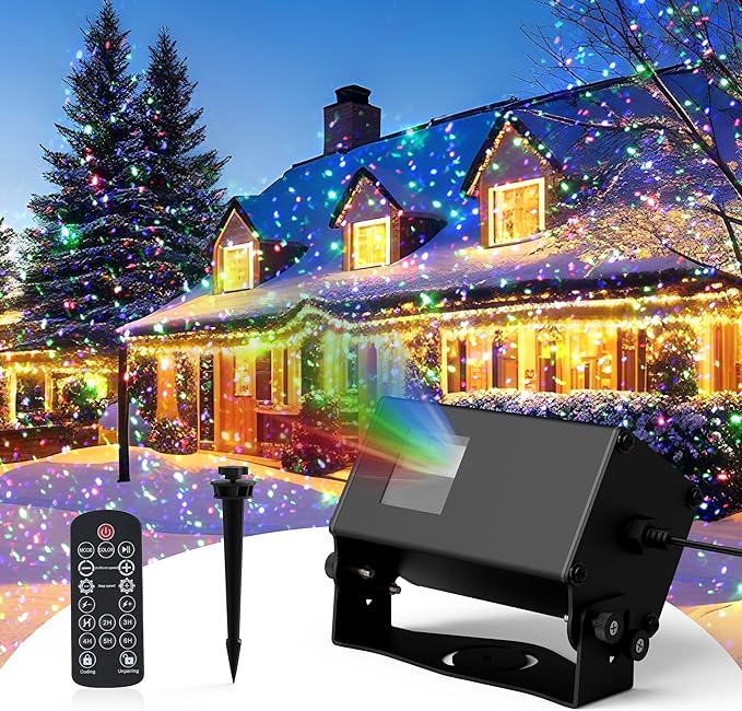Star Laser Light Projector Outdoor AIRIVO RGB 3 Colors 11 Lighting Effects Firefly Lights Projection Light Christmas Laser Lights with Remote Control Holiday Decor for Garden Trees HomeLandscape