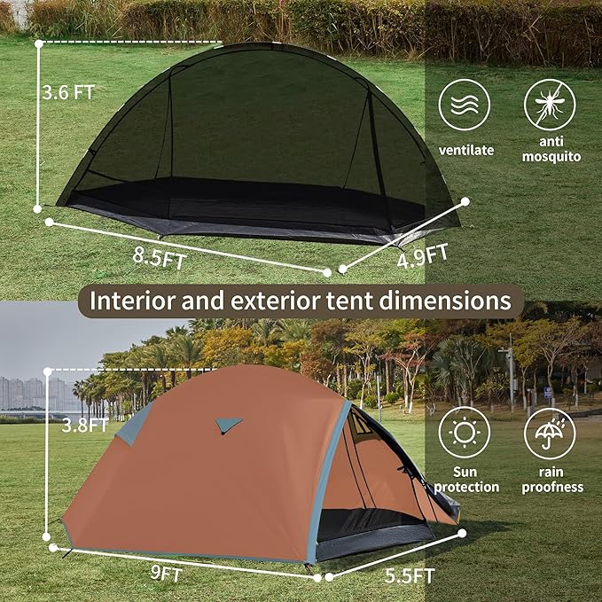 Backpacking Tents for Camping - Easy Set Up Tent Waterproof Light Weight Tent for One or Two Person Hiking Travling