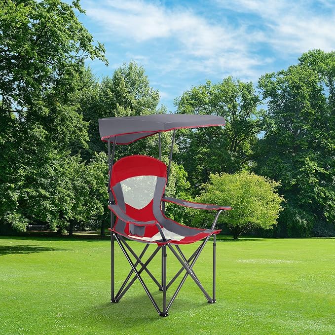 ALPHA CAMP Oversized Camping Chair with Shade Canopy Folding Lawn Chairs