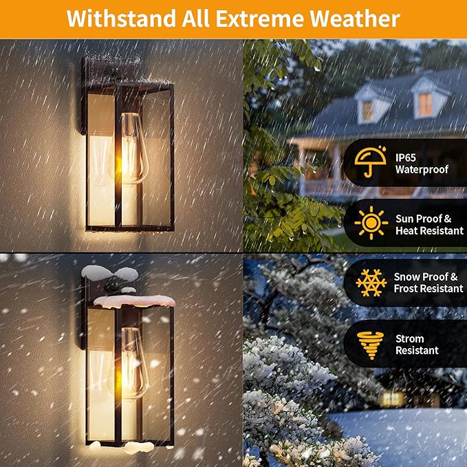 15'' Oil Rubbed Bronze Motion Sensor Outdoor Front Porch Light Fixtures Wall Mount 2 Pack Waterproof Exterior Wall Sconce Large Lantern LampOutside Coach Light for HouseGarageYard