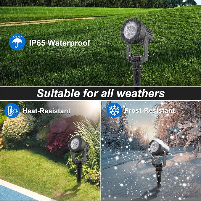 Blue Solar Spot Lights Outdoor2 Pack Solar Landscape Spotlights IP65 Waterproof 9.8ft Cable Auto On/Off Outdoor Wall Lights for Garden Yard Driveway Porch Walkway Pool (1-in-1)