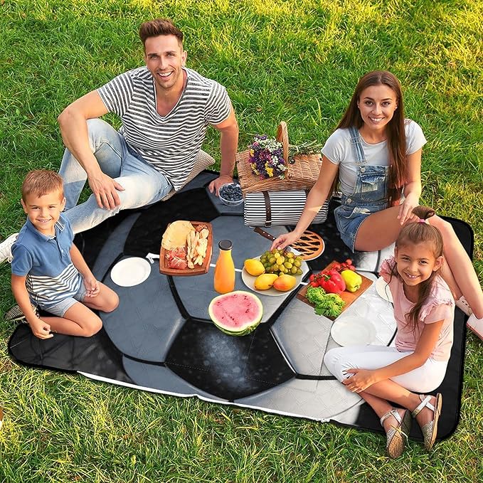 Zipper Soccer Ball Style Picnic Mat Suitable for Travel Camping Park Or Home Use
