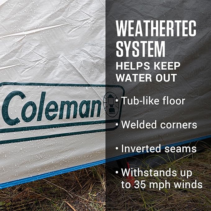 Coleman Weatherproof 4-Person Cabin Tent with Screened Porch Screen Room Adds 35% More Space Rainfly Included 10-Minute Setup