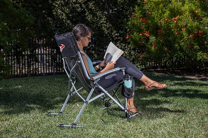 Picnic TIME NFL Unisex-Adult NFL Outdoor Rocking Camp Chair XL Heavy Duty Camping Chair for Adults