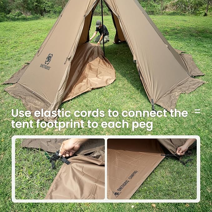 ONETIGRIS Rock Fortress 6 Person Footprint Ten-Sided Tent Groundsheet 5000mm Waterproof Ratings
