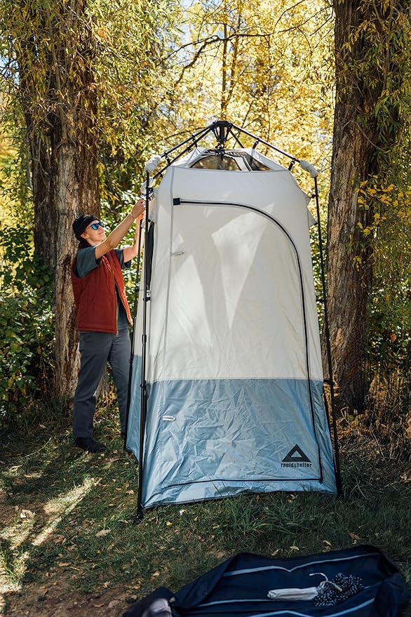 Caddis Rapid Privacy Shelter 1/2-Rooms Camping Shower &amp Portable Toilet Tent Privacy Tents for Camping Pop Up Tent for Showering Changing or Lavatories Portable Shower (by Caddis Sports Inc.