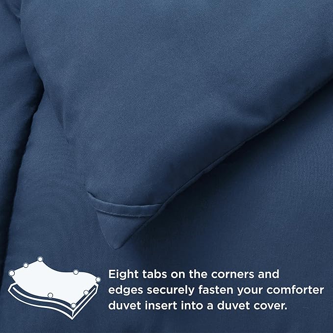Bedsure Comforter Duvet Insert - Quilted Comforters Twin Size All Season Duvet GentleSoft Down Alternative Bedding Blanket with 8 Tabs Gifts for Women/Men Dark Slate Blue Twin 88 x 68 Inches