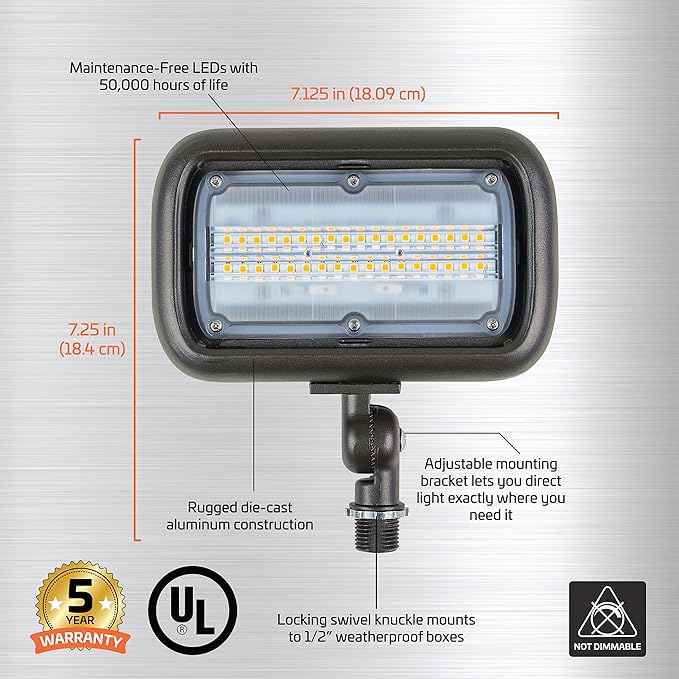 Newhouse Lighting WW30BRZ 30-Watt Outdoor LED Wall Wash Flood Light Weatherproof Bronze