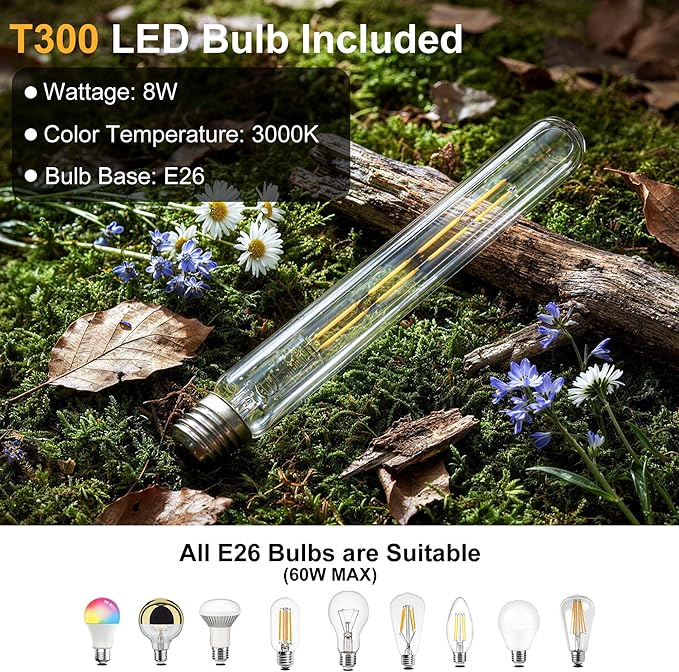 18IN Modern Exterior Lighting Fixtures(T300 Bulb Included) Dusk to Dawn Outdoor Lighting Waterproof Rippled Glass Wall Sconces Open Bottom Outside Lights for House Porch Garage(Bronze)