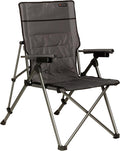Lippert Sun Soaker Three-Position Reclining Camping Chair with 600D Polyester Fabric Padded Back/Seat Steel Frame Construction 250-lb. Weight Capacity Dark Grey Color - 2022120581