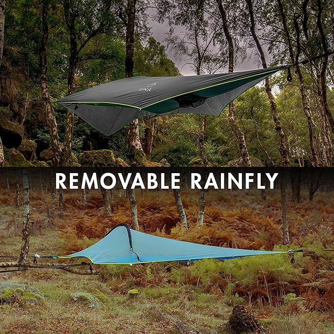 Tentsile UNA V3 Solo Tree Tent Hammock 1-Person Capacity Anti-Roll System Ratchet and Straps Included Portable Tree House Shelter Designed in The UK