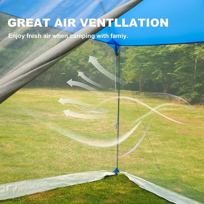 ALPHA CAMP 13 x 9 Ft Screen Tent Screen House Room Camping Tent Outdoor Mesh Net Wall Camping Canopy Sun Shade Tent Shelter Gazebos for Backyard Patios Outdoor Beach Camping Hiking Parties Activities