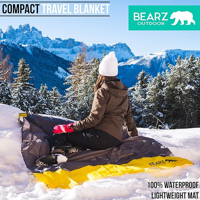 Pocket Blanket - Beach Blanket Waterproof Sandproof Picnic Blankets Waterproof Foldable Lightweight &amp Compact for Hiking Camping Travel Festival Accessories