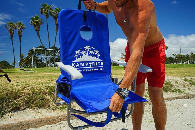 Kamp-Rite Beach Chair Cornhole Combination Game SAC-IT-UP Backpack Beach Chair Beach Camping Tailgating Game Chair Multi Functional 8 positstion