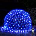 WBao Christmas Net Lights 360LED 11.5ft x 6.9ft Christmas Lights with 8 Modes Timer End to End Connectable Waterproof Design for Lawn Bushes Trees Outdoor Xmas Decorations Blue