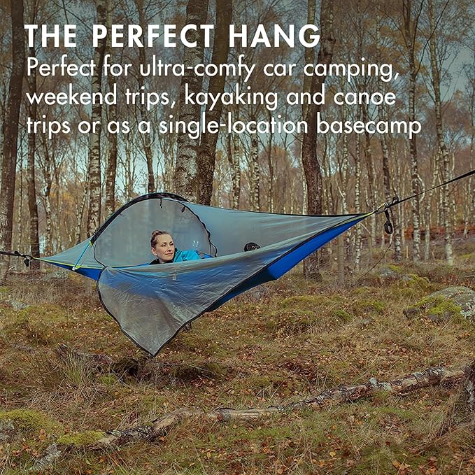 Tentsile UNA V3 Solo Tree Tent Hammock 1-Person Capacity Anti-Roll System Ratchet and Straps Included Portable Tree House Shelter Designed in The UK