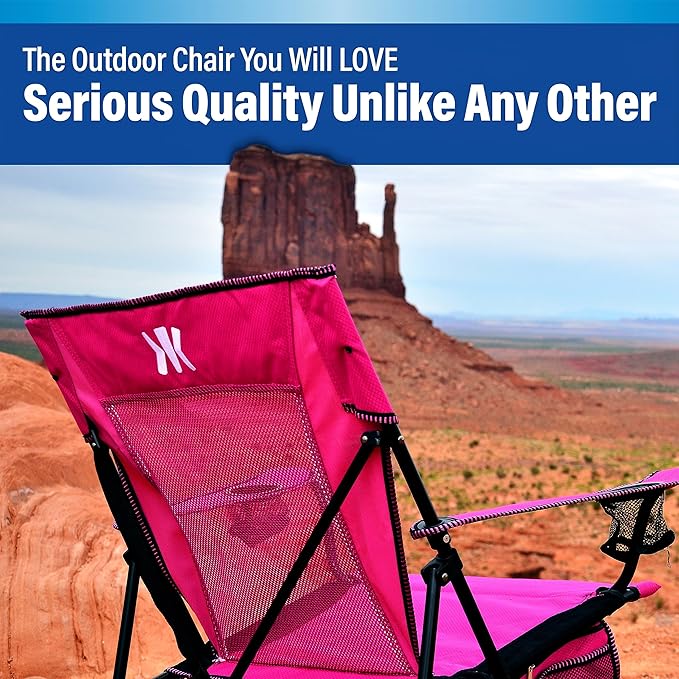 Kijaro Dual Lock Portable Camping Chairs - Enjoy the Outdoors with a Versatile Folding Chair for Sports Lawn - Dual Lock Feature Locks Position – Hanami Pink