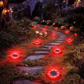 Flacchi Solar Ground Lights - Solar Powered Lights Outdoor Solar Disk Light Waterproof Landscape Light for Patio Yard Pathway Walkway Driveway (Red 12 Pack)