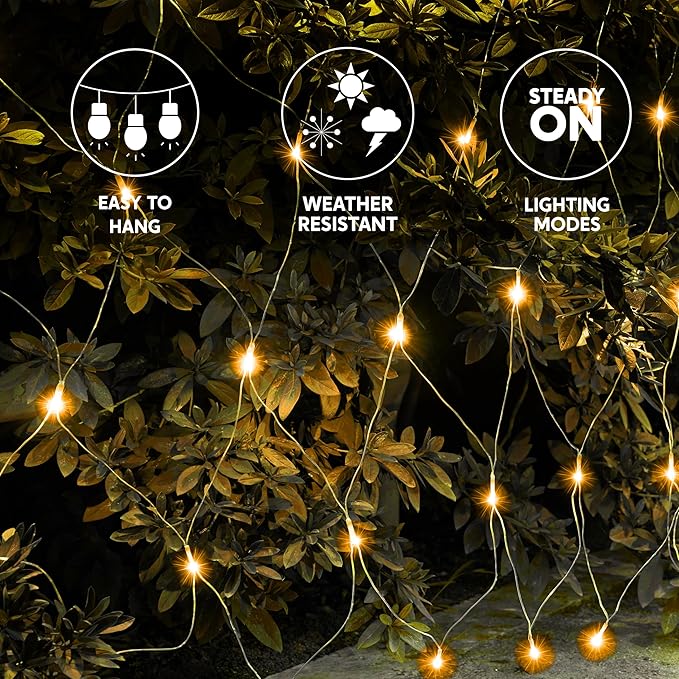 JOYIN 360 LED Christmas Net Lights 16.4X 6.5FT Christmas Mesh Lights with 8 Modes Connectable Waterproof for Bushes Trees Yard Indoor Outdoor Xmas Decorations (Warm White)