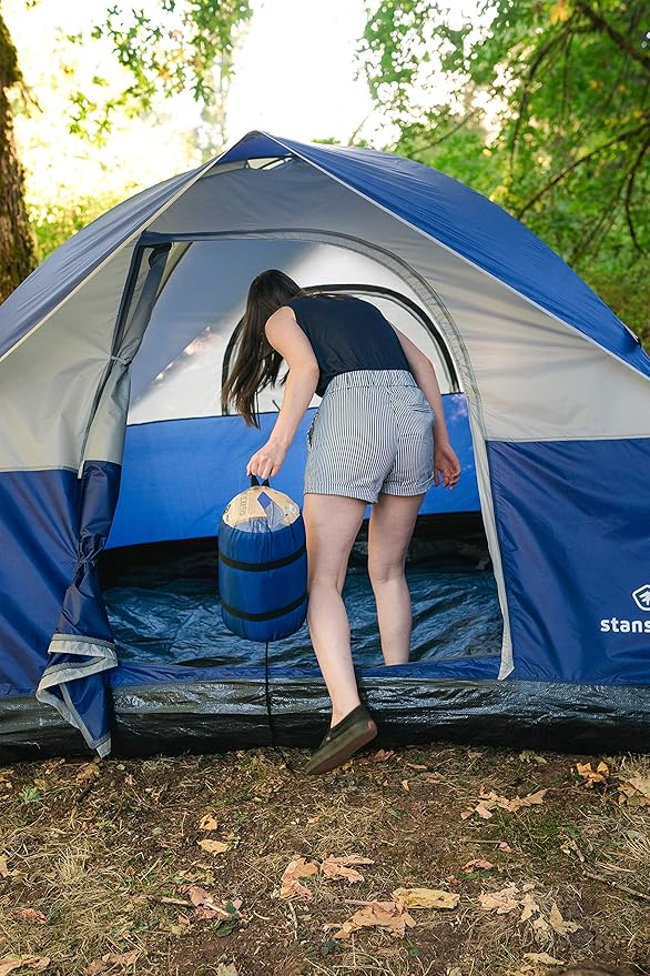 Stansport Redwood Rectangular 30 x 75 Sleeping Bag BlueDark Green