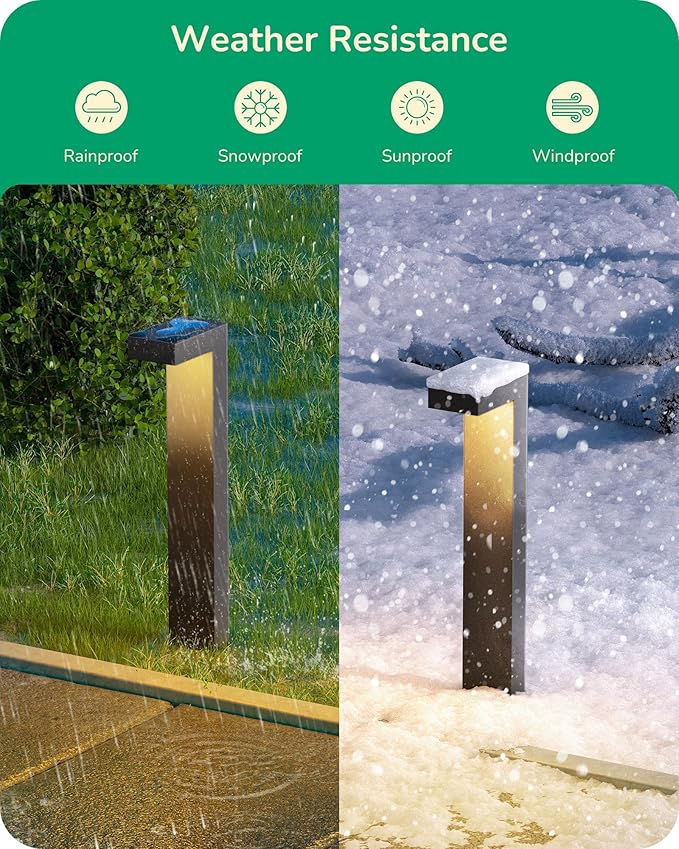 EDISHINE Low Voltage Landscape Lighting 3.2W 3000K 50000Hrs Electric LED Pathway Lights Wired 12V Waterproof Outdoor Landscape Path Lights Modern Aluminum Housing for Driveway Garden 6Pack