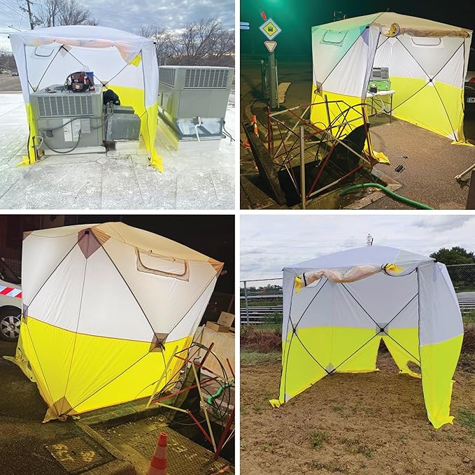 JAX3® Professional Work Tent | Pop Up | 62x62x7 Ft | Instant Quick and Easy Tool-Free Setup | Waterproof UV50+ | Splicing Commercial Tent Fiber Optic for Heavy-Duty Use