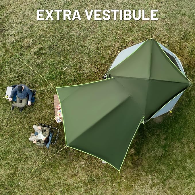TIMBER RIDGE 4-6 Person Instant Pop Up Hub Tent Easy 60 Second Setup Weather Resistant Portable Camping Family Tent Cabin Tent with Rain Fly and Carry Bag for Outdoor Travel