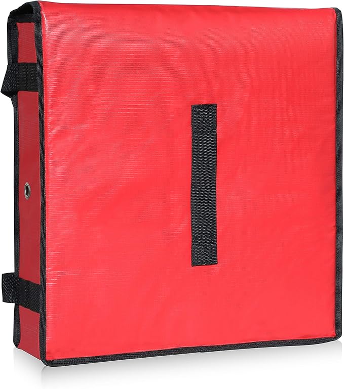 New Star Foodservice Insulated Pizza Delivery Bag 18 x 18 x 5 Inch Red