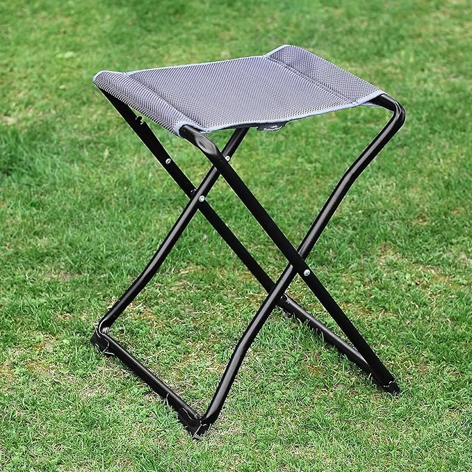 SUNNYFEEL 3 in 1 Folding Camping Table and Stool Footrest Lightweight Up to 300 LBS Easy to Carry Portable Camp Stool for Beach Fishing Trip Picnic Lawn Concert Outdoor