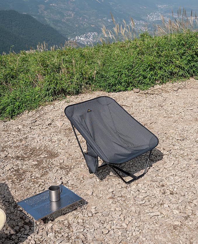 iClimb 1 Hooded 3M Thinsulate Insulation Warm Blanket and 1 Low Folding Chair Ultralight Compact for Adults Outdoor Camping Backpacking Hiking