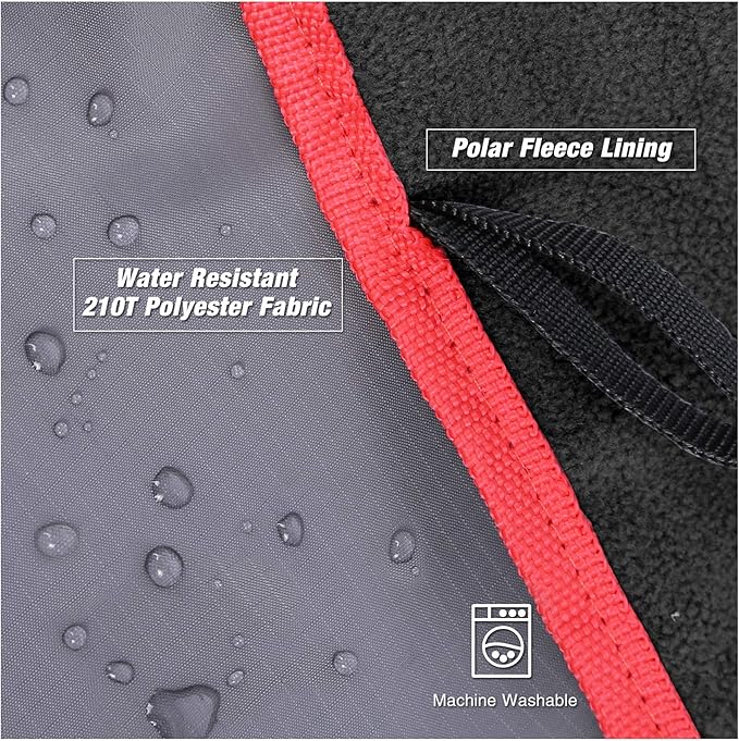 REDCAMP Large Waterproof Stadium Blanket for Cold Weather Soft Warm Fleece Camping Blanket Windproof for Outdoor Sports Blue/Red (Outer Grey/Inner Black)