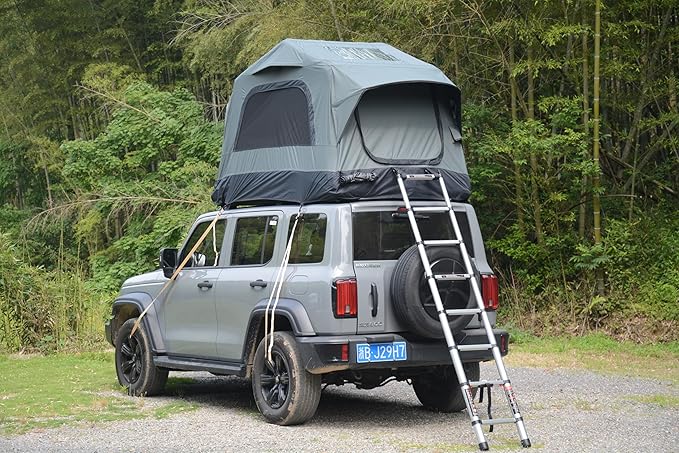 Inflatable SUV Roof Tent: 2-Person Waterproof Camping Shelter with Air-Beam Mattress - 300D Oxford Fabric &amp Aluminum Base for Outdoor Adventures - Easy Setup Under 5 Mins