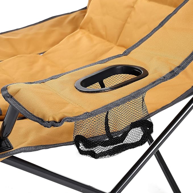 Arrowhead Outdoor Portable Folding Hybrid 2-in1 Camping Chair Adjustable Recline Vent Padding Cup Holder &amp Storage Pouch Heavy-Duty Oversize Supports 300lbs Includes Bag USA-Based Support