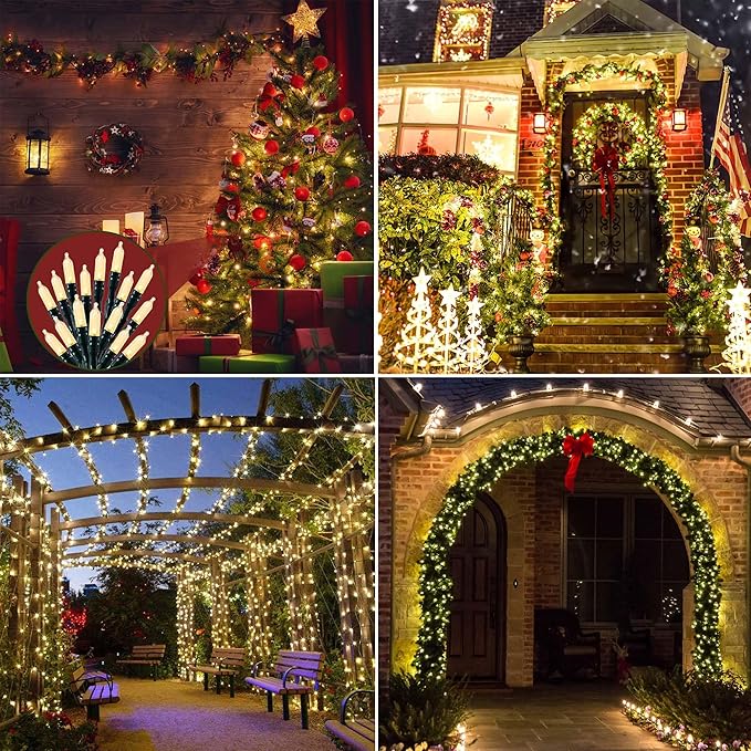 328 FT 1000 LED Christmas Lights Waterproof Christmas Lights Outdoor with 8 Modes&ampTimer Plug in Fairy Light for Xmas Garden Patio Tree Party Holiday Decoration (Warm White