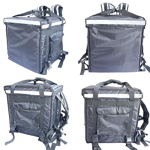 PK-92V: Large Rigid Heavy Duty Food Delivery Box for Motorcycle Insulated Pizza Delivery Bag for Bicycle/Scooter Top Loading 17 x 17 x 17 Collapsible Waterproof