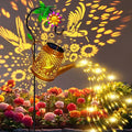Hummingbird Solar Lanterns Garden Decor Outdoor Waterproof Watering Can with Shepherd Hook Solar Garden Decor for Yard Outdoor Landscape Pathway Gifts for Women Mom Grandma Birthday Christmas Gifts