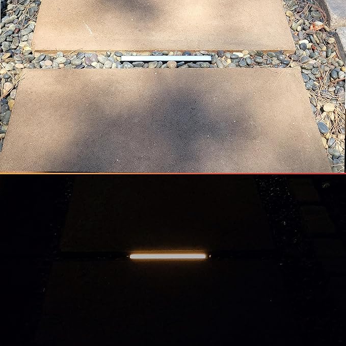 LUMENGY Paver Light Slim 0.5x9 Inch (0.55x8.85) 2700K Warm White Glare-Free Linear Lighting for Driveways Walkways and Paver Borders 12V Hardwired IP67 Waterproof Drive-Over Rated