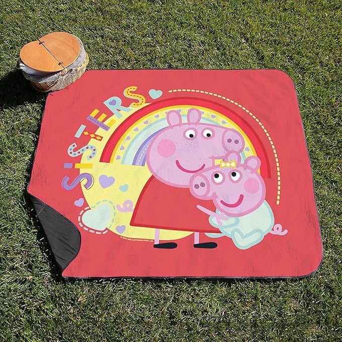 CafePress Peppa Pig: Sisters 50 x 60 Water-Resistant Outdoor Blanket