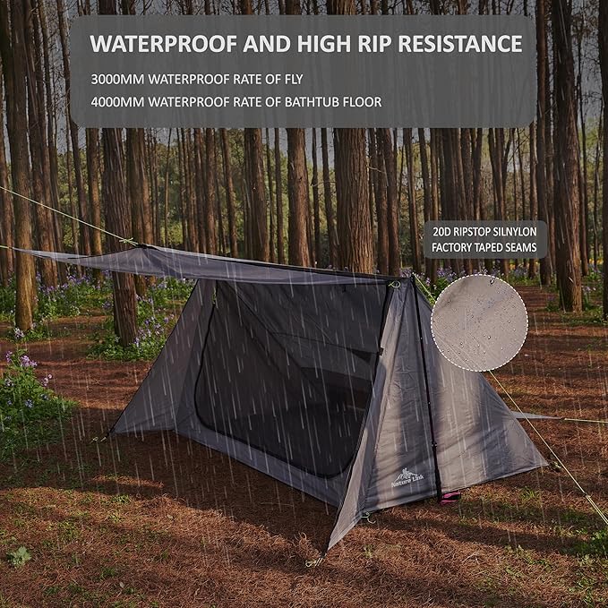 Sirius Two Ultralight Backpacking Tent 2 Person Trekking Pole Waterproof Compact Single Wall Bushcraft Shelter for Camping Hiking Kayaking