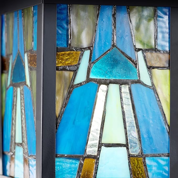 RIVER OF GOODS - 11.75 1-Light Aqua Mission Style Outdoor Wall Lantern Sconce