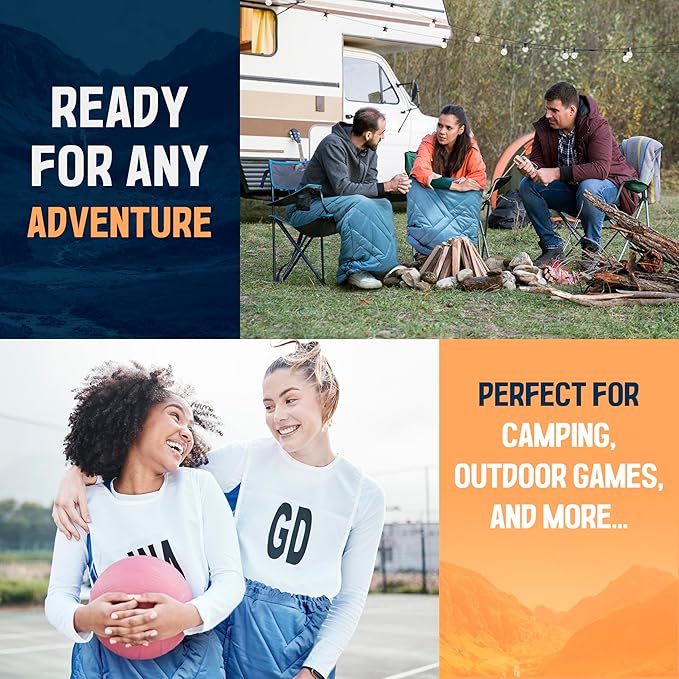 TREK &amp FIELD Wearable Stadium Blanket - Wind &amp Water-Resistant 54″ Weatherproof Outdoor Blanket for The Lower Body Perfect for Sports Outdoor Events Camping &amp Travel Soft &amp Warm -
