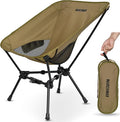 MARCHWAY Lightweight Folding Camping Chair with Spring Lock Stable Compact Portable for Outdoor Camp Travel Beach Picnic Festival Hiking Backpacking (Lowback Khaki)