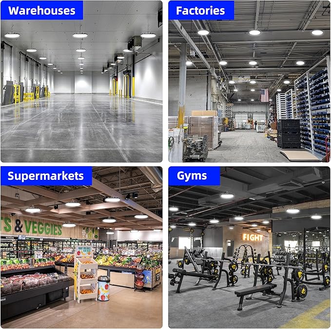 hykolity LED High Bay Light 150W 5000K 20250lm UFO LED High Bay Light Fixture [450W MH/HPS Equiv.] 100-277V IP65 Commercial Warehouse Area for Wet Location 4 Pack