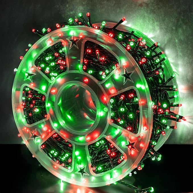 Dazzle Bright Outdoor Christmas String Lights 1000 LED 328 FT Plug in Fairy Light with Remote Control 8 Modes &amp Timer Waterproof Decoration for Home Garden Yard Xmas Wedding Red &amp Green