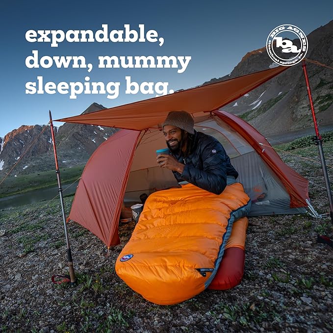 Big Agnes Torchlight EXP - 650 RDS DownTek Ultralight Sleeping Bag Backpacking Gear Compact Cold Weather Camping Mummy