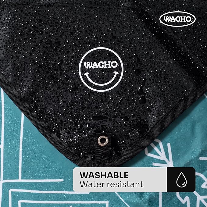 Wacho Waterproof Picnic Blanket – Large Sandproof Outdoor Mat with Carry Bag for Beach Camping Park &amp Travel Foldable Lightweight Easy to Clean &amp Portable Ground Cover for Families
