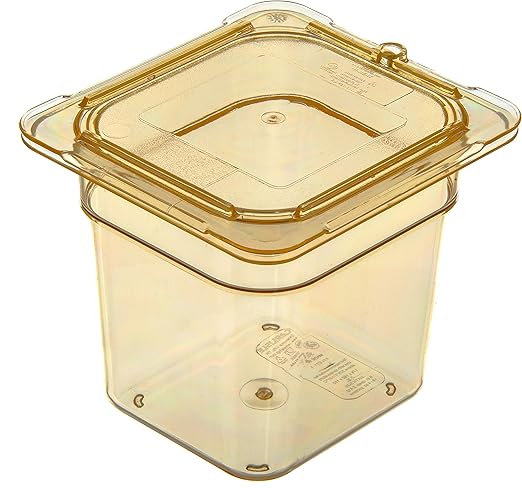 Carlisle FoodService Products 3088513 StorPlus High Heat Food Pan 6 Deep Sixth Size Amber (Pack of 2)