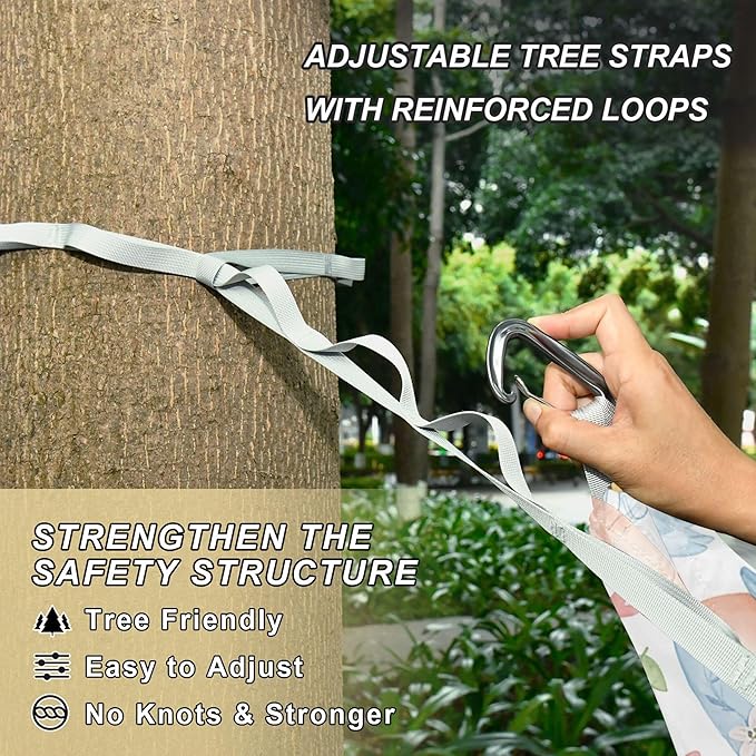 Burbuja Duck Goose Camping Hammock 330 lb Hammock with Tree Straps &amp Attached Carry Bag &amp Side Pocket for Camping Beach Backpacking Backyard Travel
